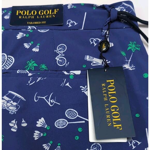 Polo Ralph Lauren Golf Shorts Mens 32 Blue Print Tailored Fit Built In Liner NWT - Picture 16 of 16